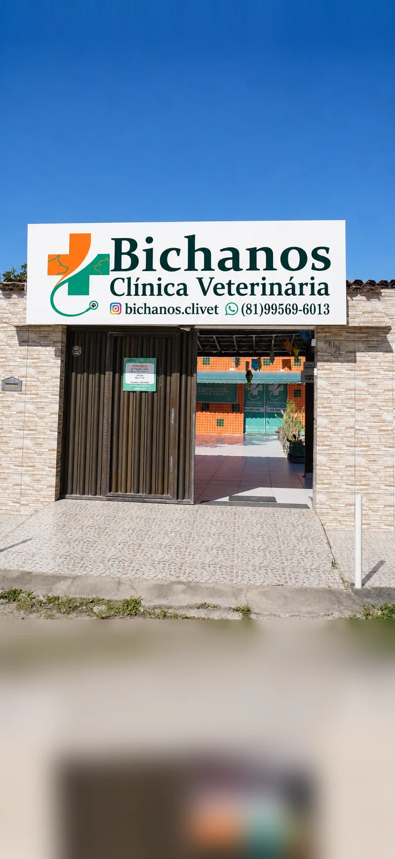 Fachada da Bichanos Clínica Veterinária